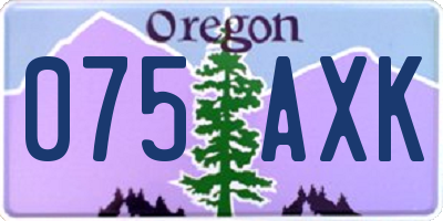 OR license plate 075AXK