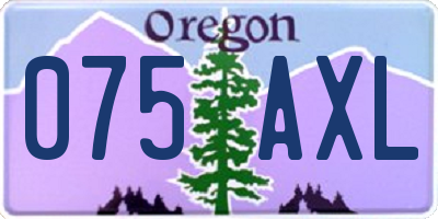 OR license plate 075AXL