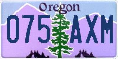 OR license plate 075AXM