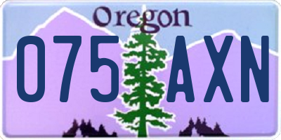 OR license plate 075AXN