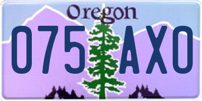 OR license plate 075AXO
