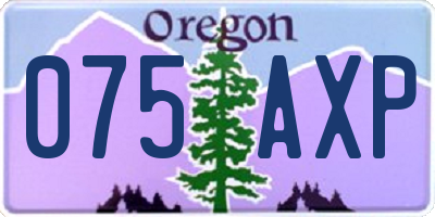 OR license plate 075AXP