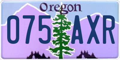 OR license plate 075AXR