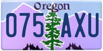 OR license plate 075AXU