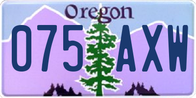 OR license plate 075AXW