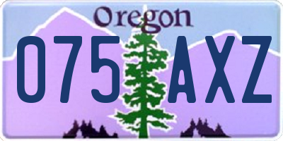 OR license plate 075AXZ