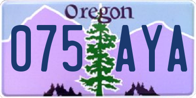 OR license plate 075AYA
