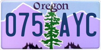 OR license plate 075AYC