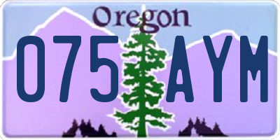 OR license plate 075AYM