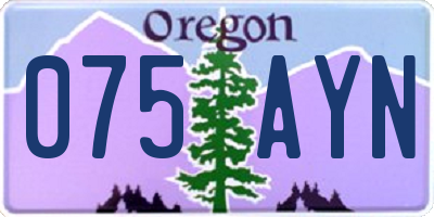 OR license plate 075AYN