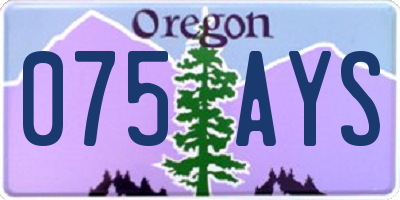OR license plate 075AYS