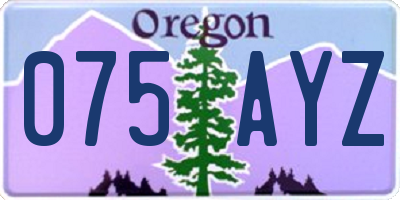 OR license plate 075AYZ