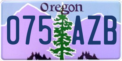 OR license plate 075AZB