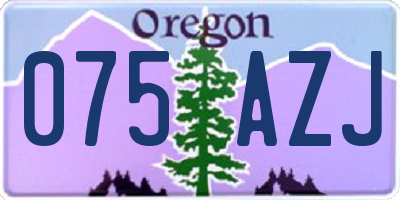 OR license plate 075AZJ