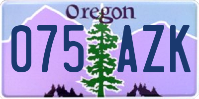 OR license plate 075AZK