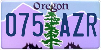 OR license plate 075AZR