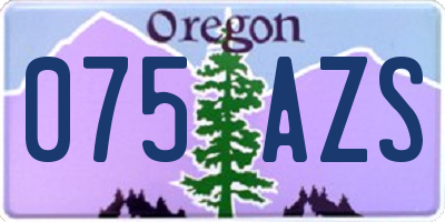 OR license plate 075AZS