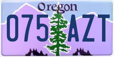 OR license plate 075AZT