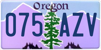 OR license plate 075AZV