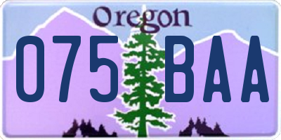 OR license plate 075BAA