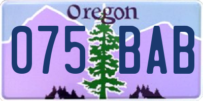 OR license plate 075BAB