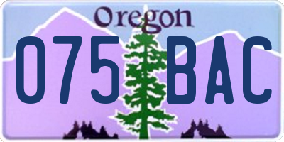 OR license plate 075BAC