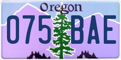 OR license plate 075BAE