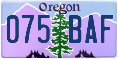 OR license plate 075BAF