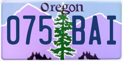 OR license plate 075BAI