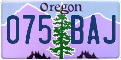 OR license plate 075BAJ
