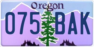 OR license plate 075BAK
