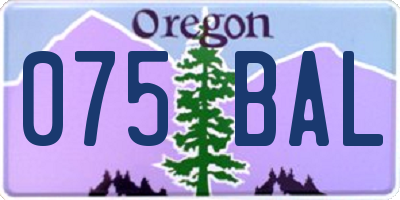 OR license plate 075BAL