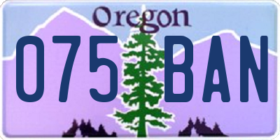 OR license plate 075BAN