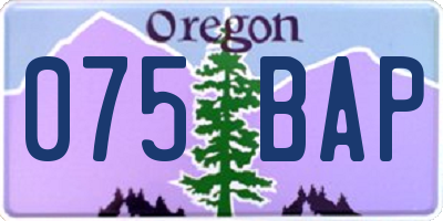 OR license plate 075BAP
