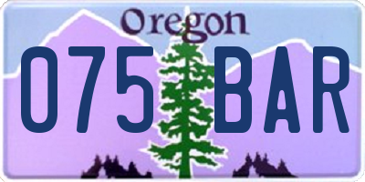 OR license plate 075BAR