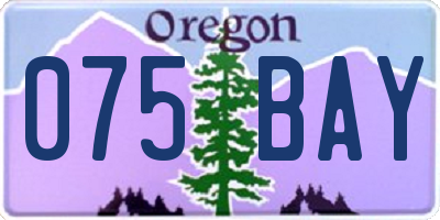 OR license plate 075BAY