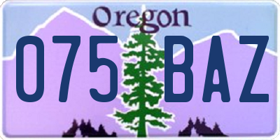 OR license plate 075BAZ