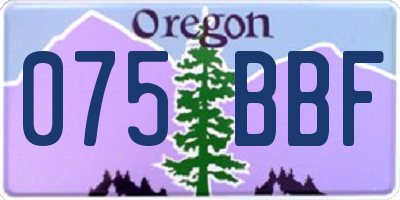 OR license plate 075BBF