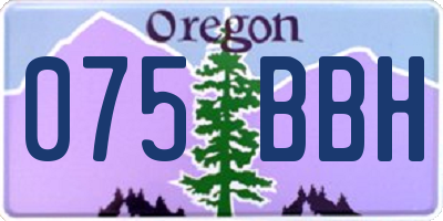 OR license plate 075BBH