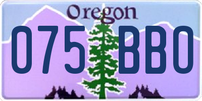 OR license plate 075BBO