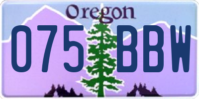 OR license plate 075BBW