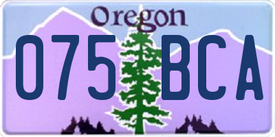 OR license plate 075BCA