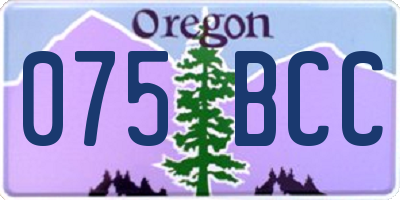 OR license plate 075BCC