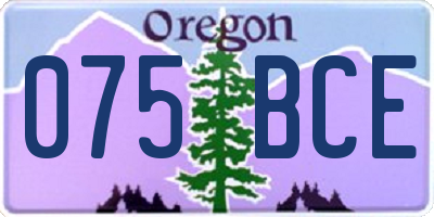 OR license plate 075BCE
