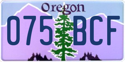 OR license plate 075BCF