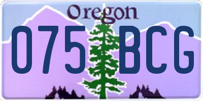 OR license plate 075BCG