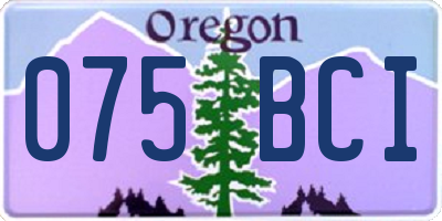 OR license plate 075BCI