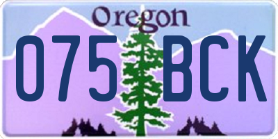OR license plate 075BCK