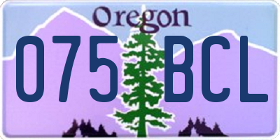 OR license plate 075BCL