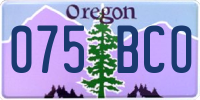 OR license plate 075BCO